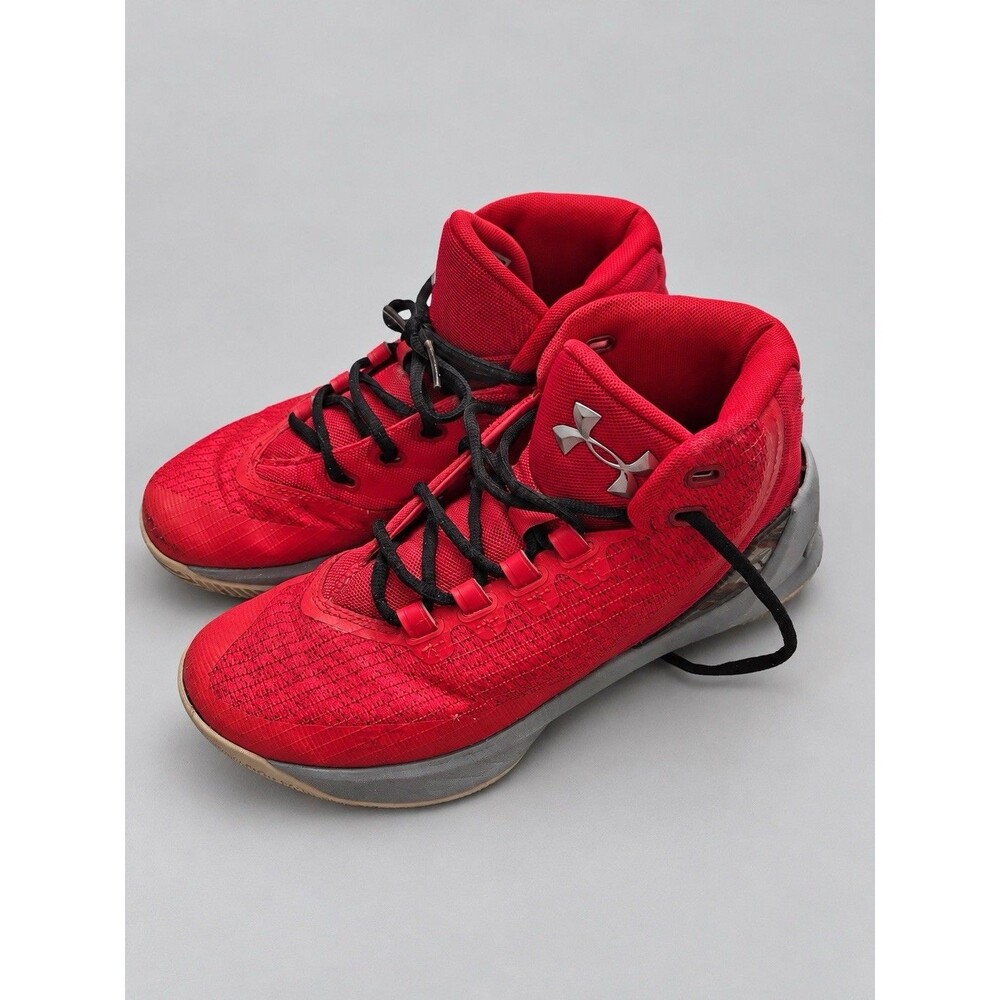 Under Armour Curry 3 GS TCC Red Gray Basketball Shoes Youth 6.5Y 1274061-600